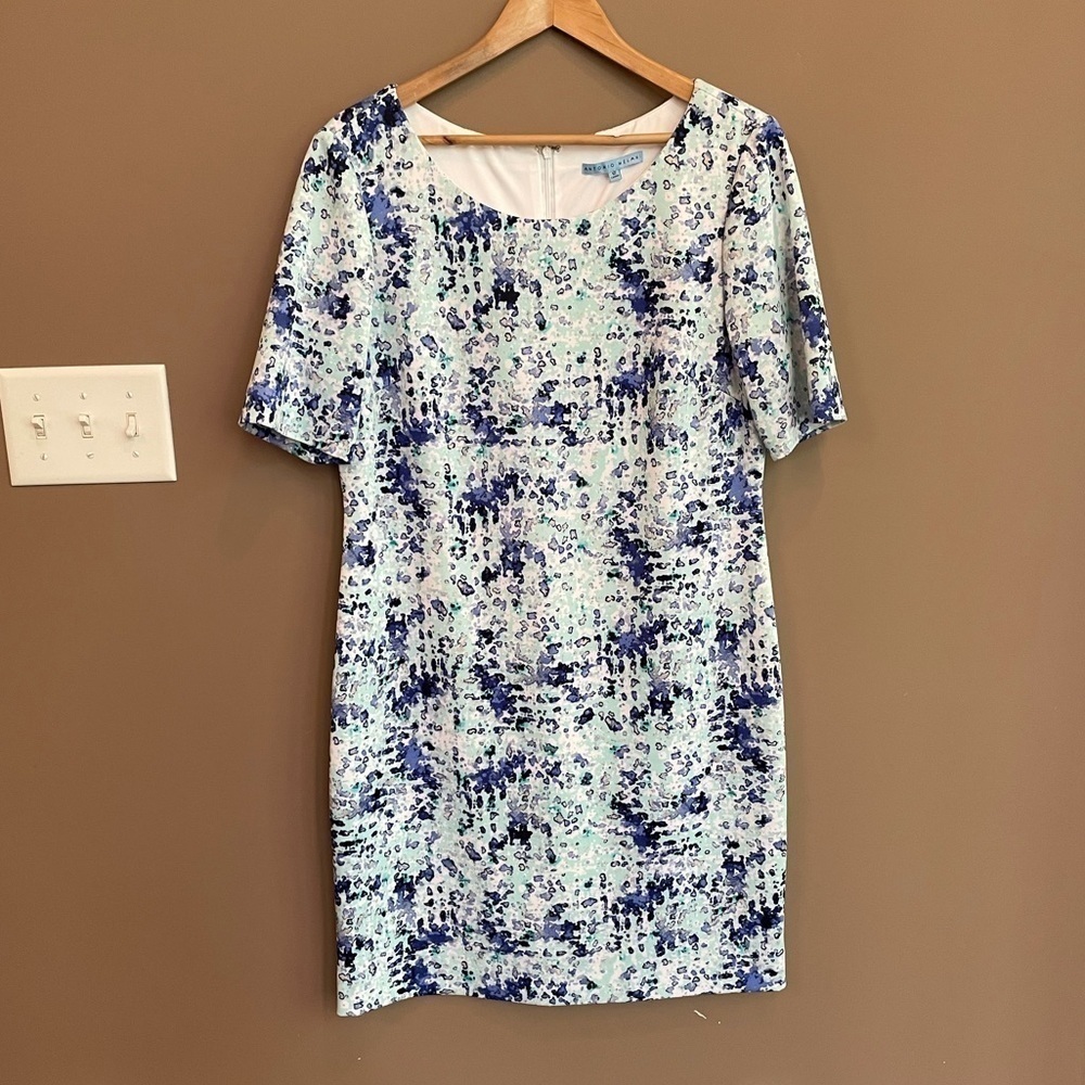 Antonio Melani Floral‎ Sheath Dress Blue Size 12